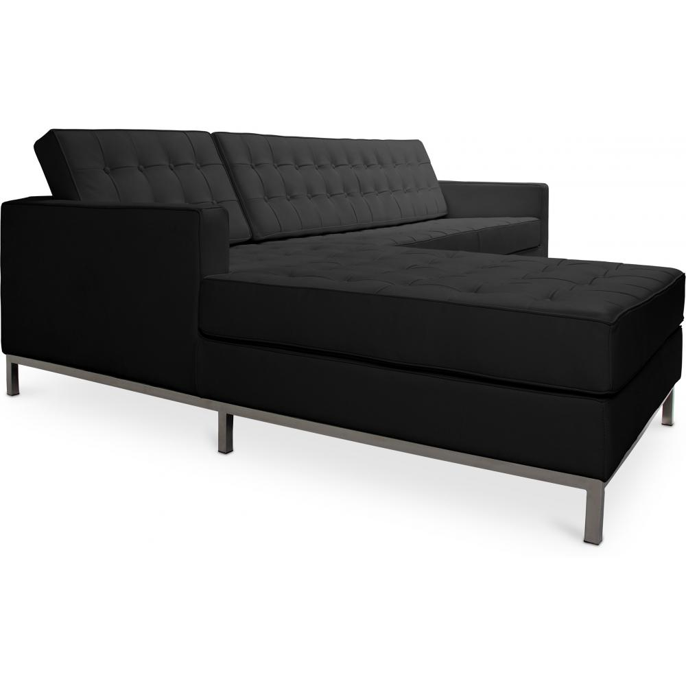  Buy Chaise longue design - Leather upholstery - Nova Black 15186 - in the UK