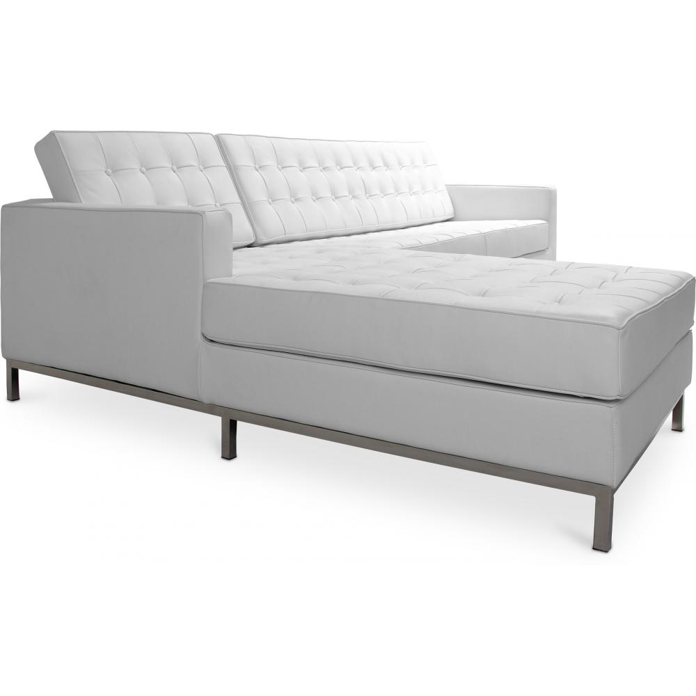 Buy Chaise longue design - Leather upholstery - Nova White 15186 - in the UK