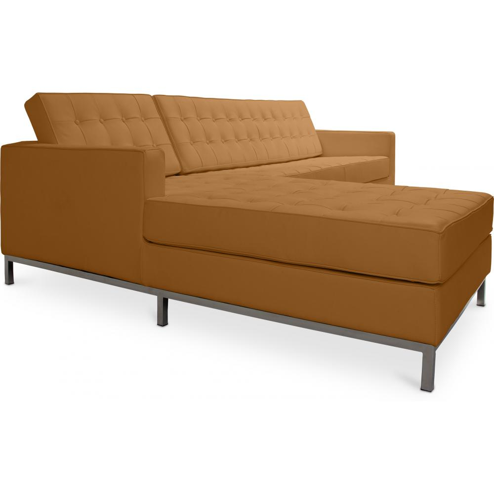 Buy Chaise longue design - Leather upholstery - Nova Light brown 15186 - in the UK