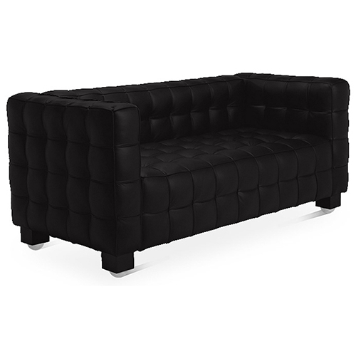  Buy Polyurethane Leather Upholstered Sofa - 2 Seater - Nubus Black 13252 - in the UK