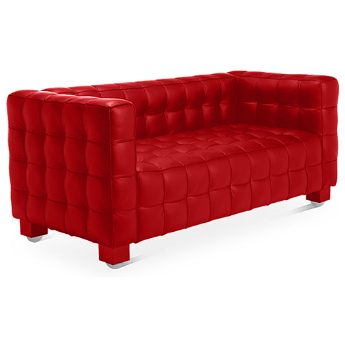  Buy Polyurethane Leather Upholstered Sofa - 2 Seater - Nubus Red 13252 - in the UK