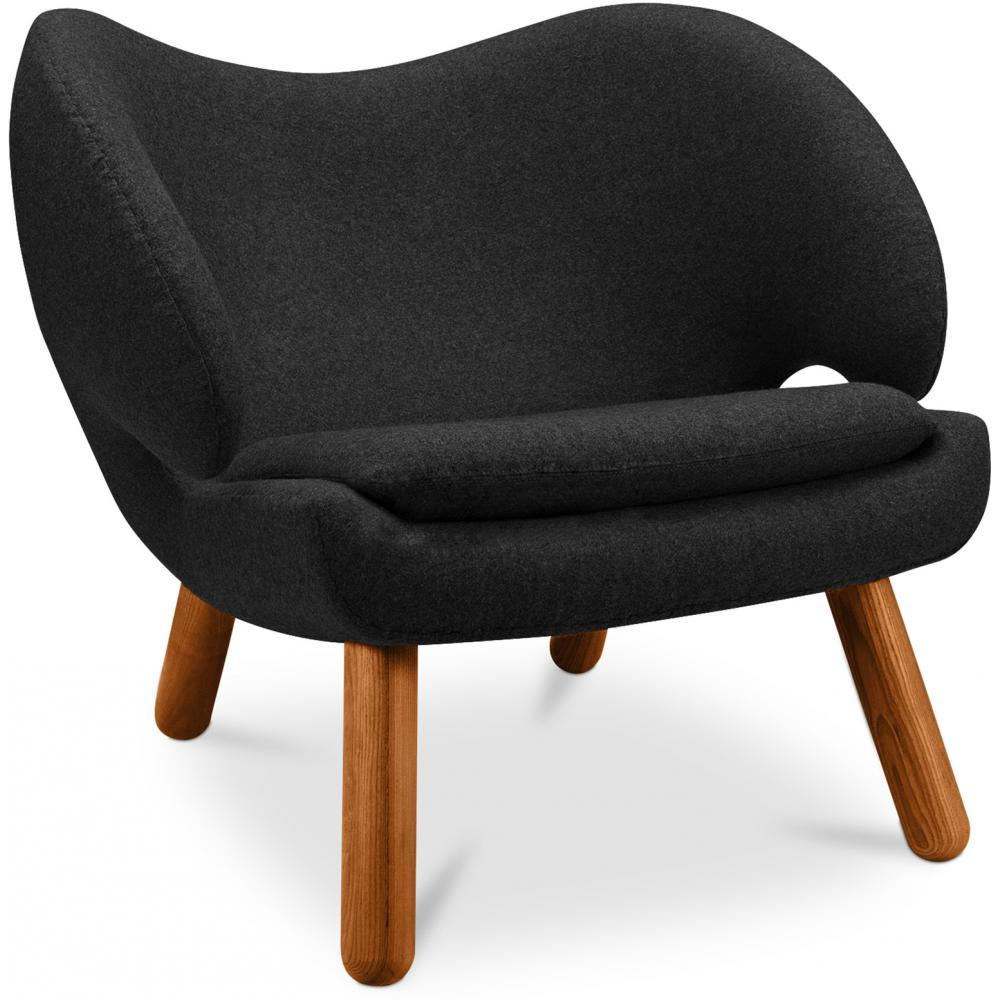  Buy Fabric Upholstered Armchair - Scandinavian Design - Pelitano Black 16506 - in the UK