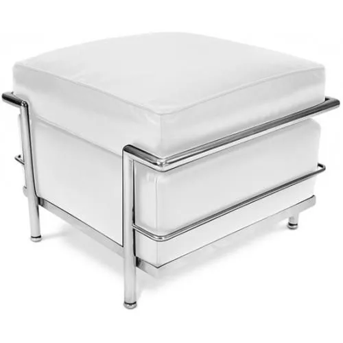  Square Footrest - Upholstered in Faux Leather - Kart image 8