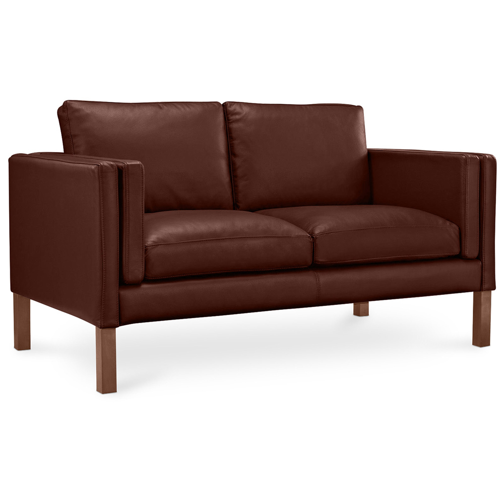  Buy Leather Upholstered Sofa - 2 Seater - Mordecai Cognac 13922 - in the UK
