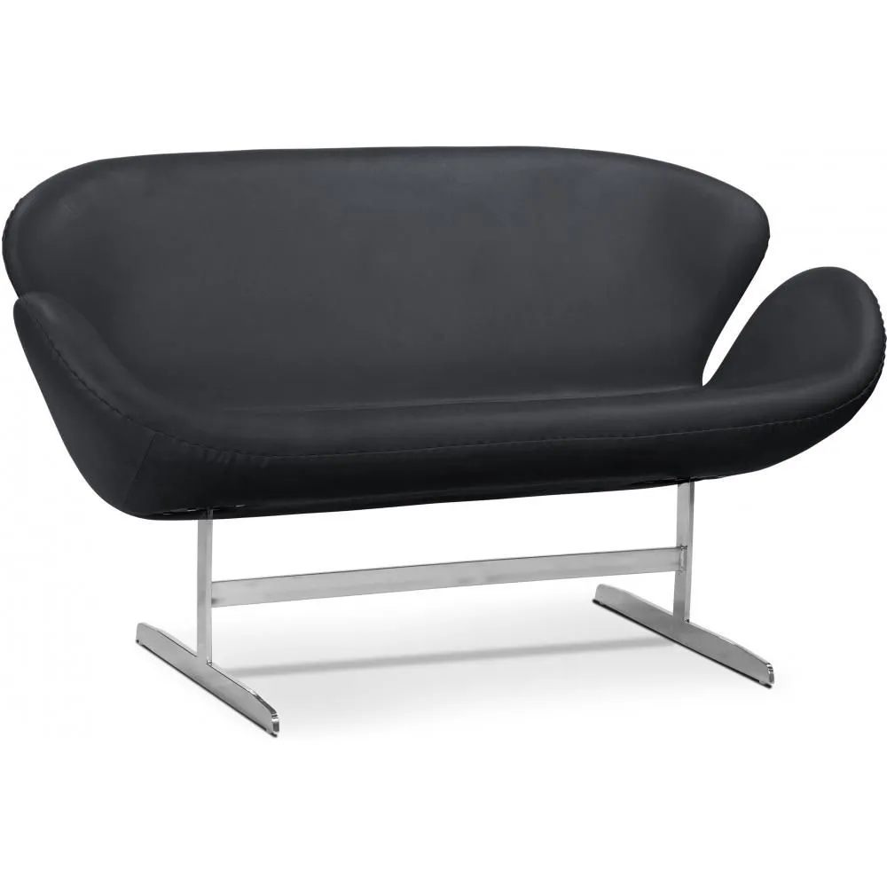 Curved Sofa - Leather Upholstered - 2 Seater - Svin image 8