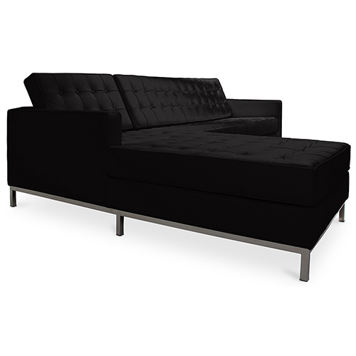  Buy Chaise longue design - Upholstered in Polipiel - Nova Black 15184 - in the UK