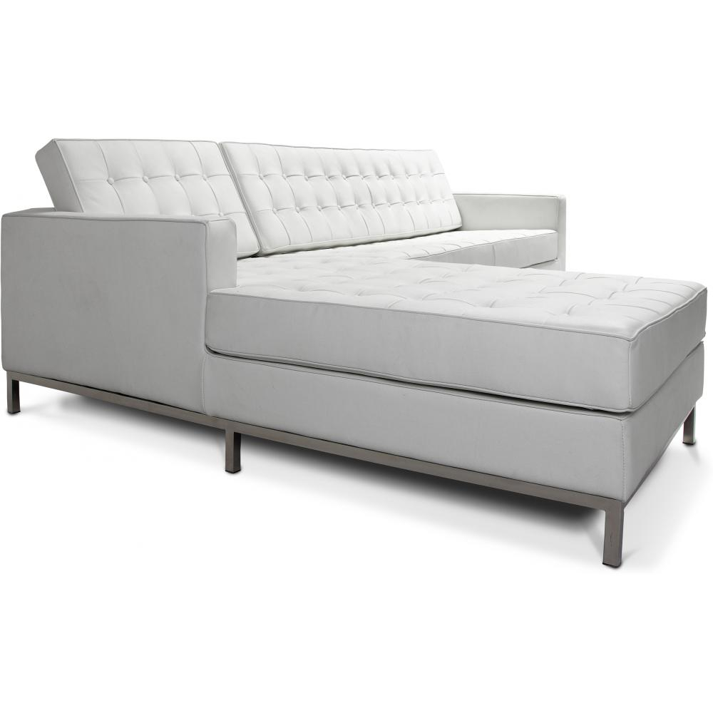  Buy Chaise longue design - Upholstered in Polipiel - Nova White 15184 - in the UK