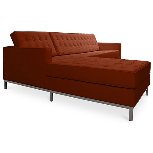  Buy Chaise longue design - Upholstered in Polipiel - Nova Brown 15184 - in the UK