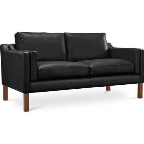  Buy Polyurethane Leather Upholstered Sofa - 2 Seater - Chaggai Black 13915 - in the UK