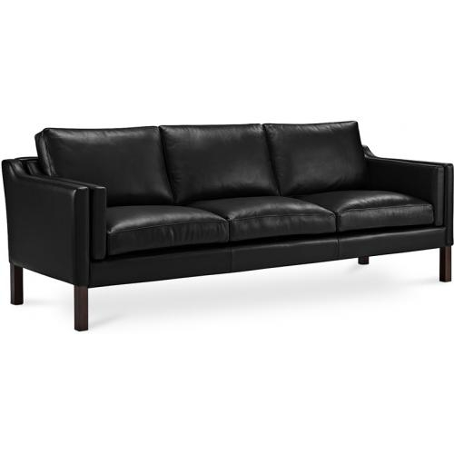  Buy Leather Upholstered Sofa - 3 Seater - Menache Black 13928 - in the UK