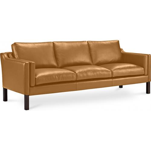  Buy Leather Upholstered Sofa - 3 Seater - Menache Light brown 13928 - in the UK