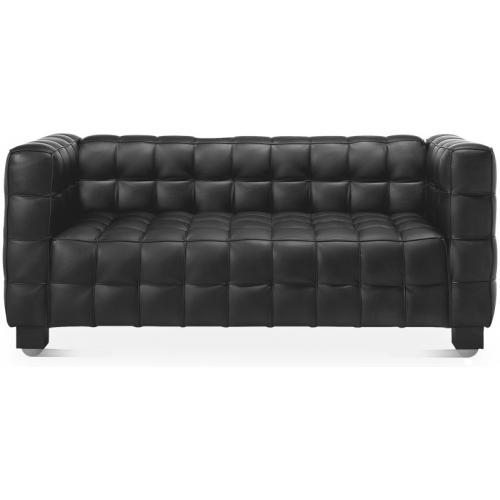  Buy Leather Upholstered Sofa - 2 Seater - Nubus Black 13253 - in the UK