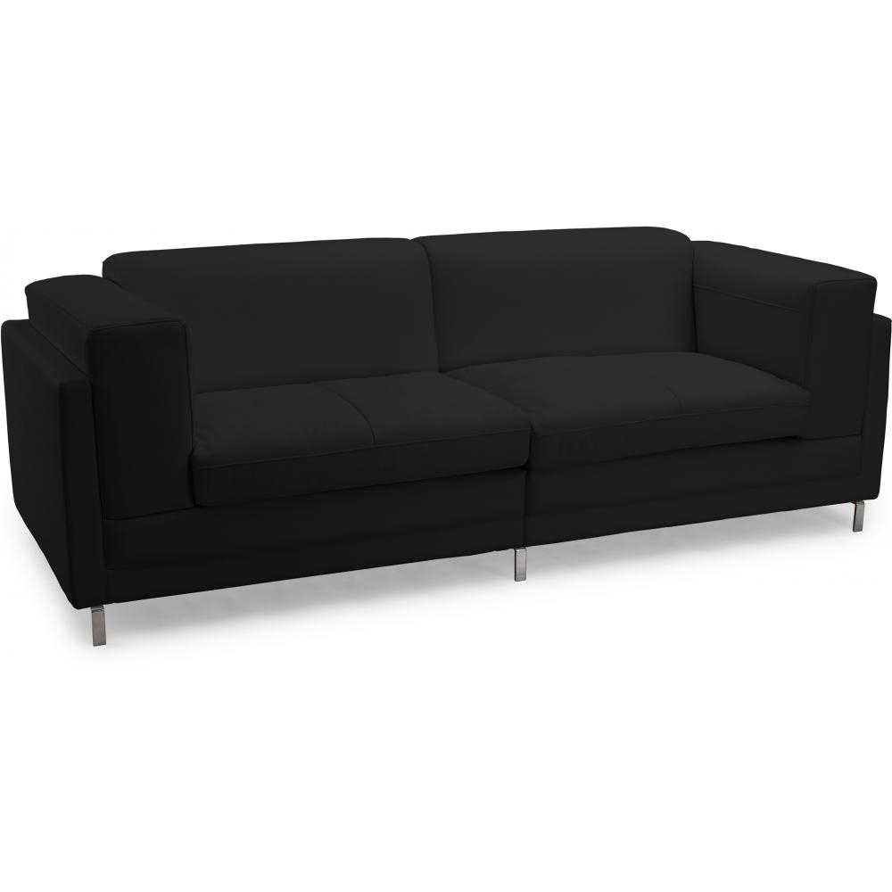  Buy Polyurethane Leather Upholstered Sofa - 2 Seater - Cawa Black 16611 - in the UK