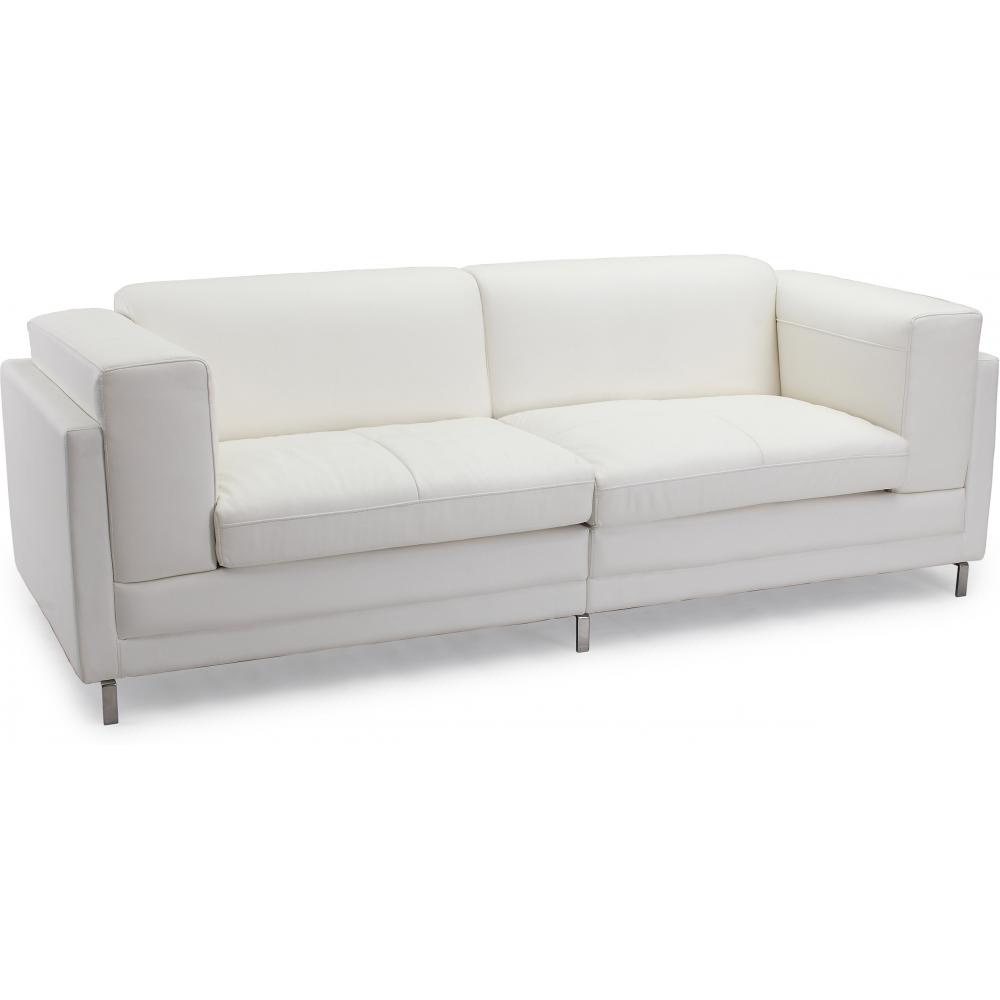  Buy Polyurethane Leather Upholstered Sofa - 2 Seater - Cawa White 16611 - in the UK