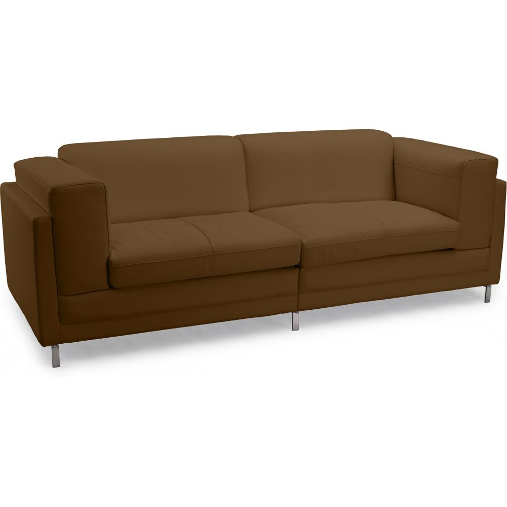  Buy Polyurethane Leather Upholstered Sofa - 2 Seater - Cawa Brown 16611 - in the UK