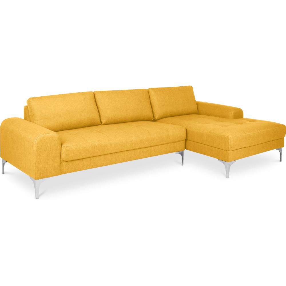  Buy Chaise longue with 5 seats - Upholstered in fabric - Yomy Yellow 26730 - in the UK