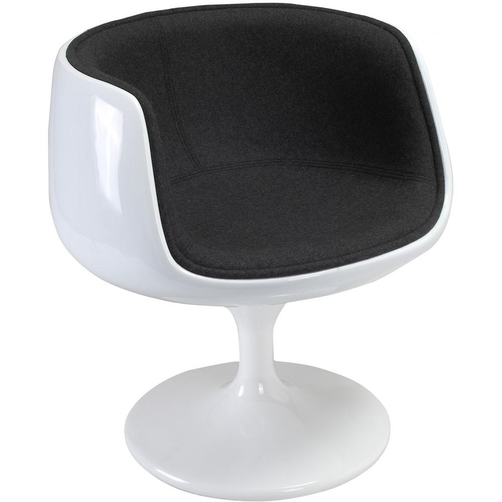  Buy Lounge Chair - White Design Chair - Fabric Upholstery - Geneva Black 13158 - in the UK
