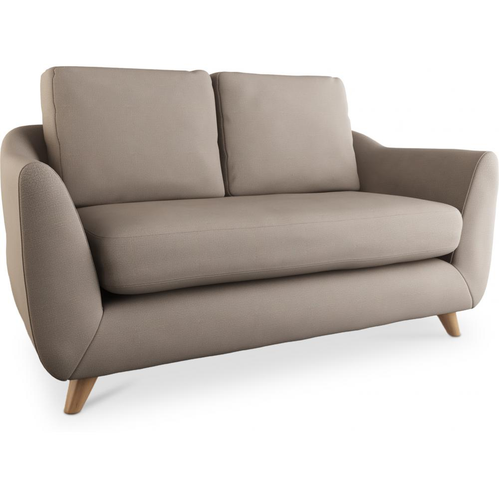  Buy Linen Upholstered Sofa - Scandinavian Style - 2 Seater - Gustavo Brown 58242 - in the UK