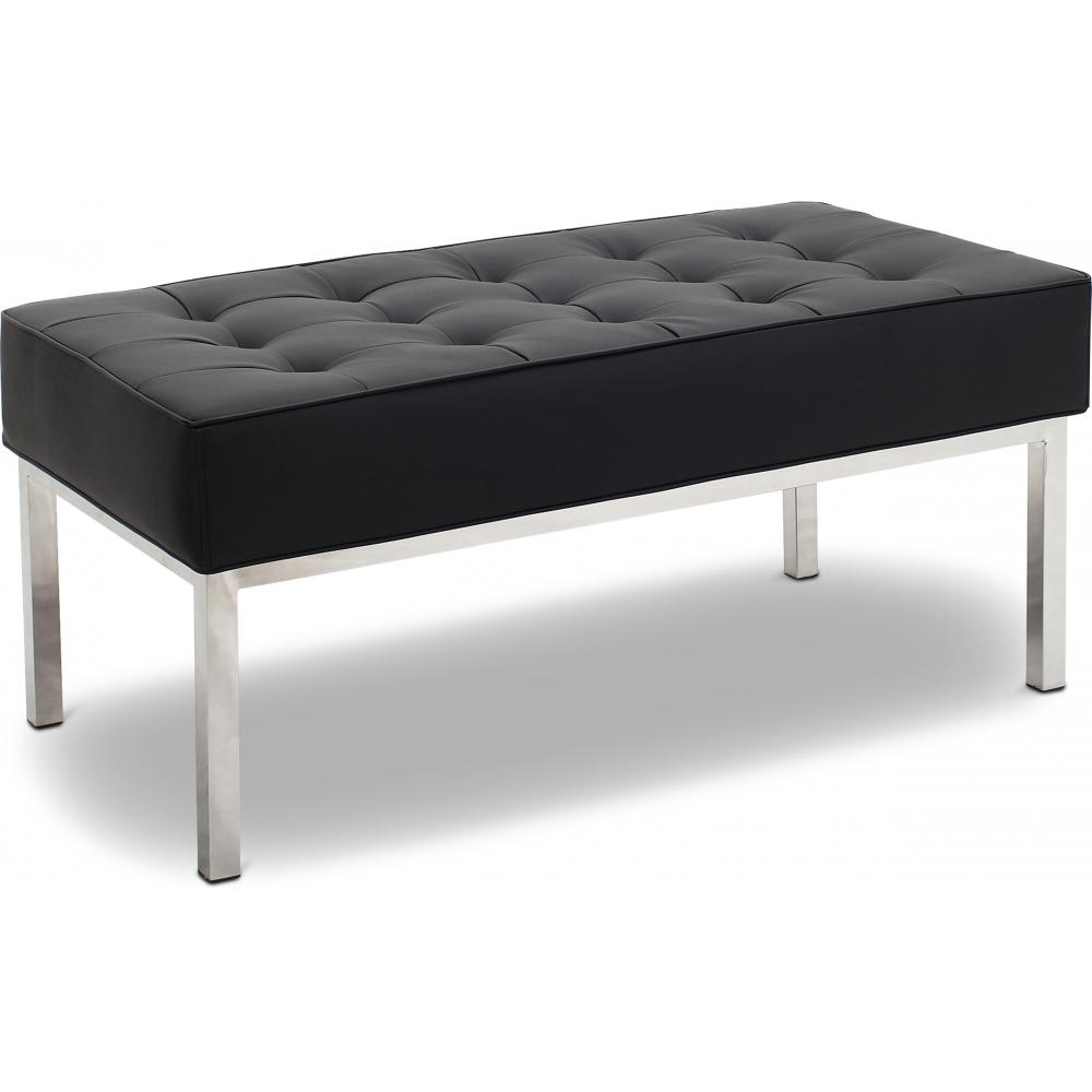  Buy Design Bench - 2 seats - Upholstered in Leather - Konel Black 13214 - in the UK