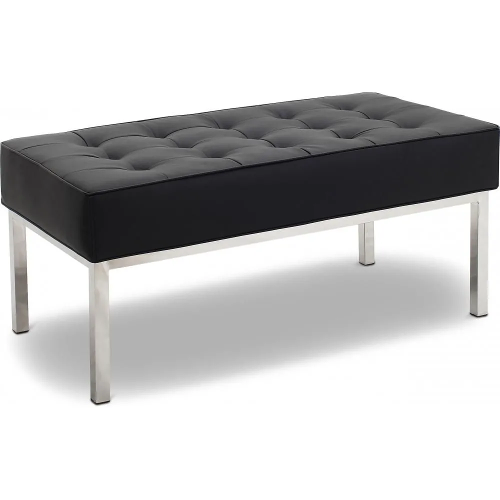 Design Bench - 2 seats - Upholstered in Leather - Konel image 8