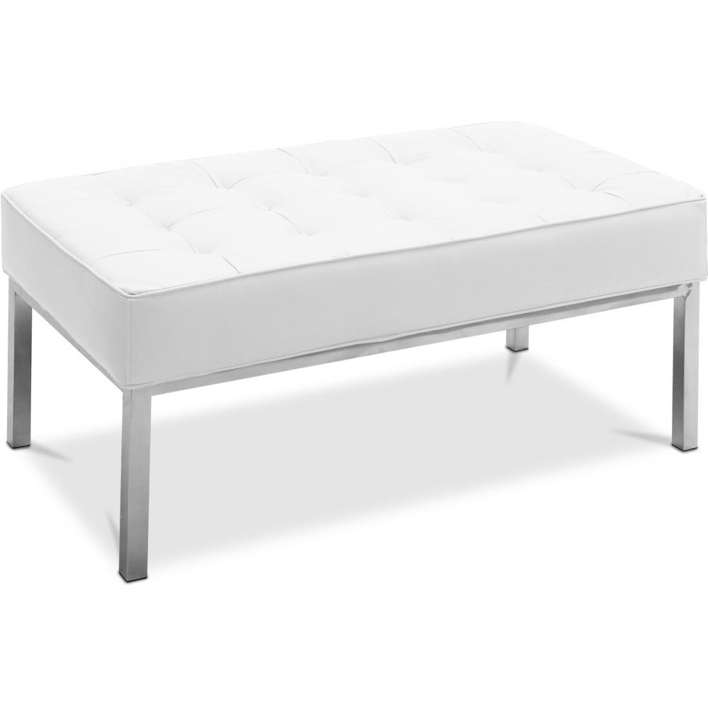  Buy Design Bench - 2 seats - Upholstered in Leather - Konel White 13214 - in the UK