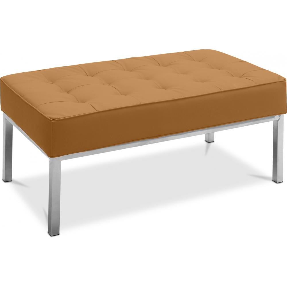  Buy Design Bench - 2 seats - Upholstered in Leather - Konel Light brown 13214 - in the UK