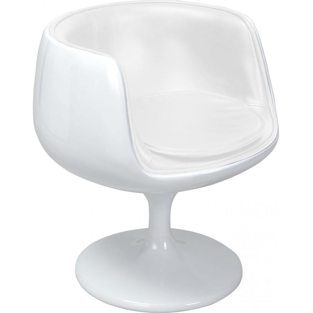  Buy Lounge Chair - White Designer Chair - Upholstered in Leather - Geneva White 13159 - in the UK