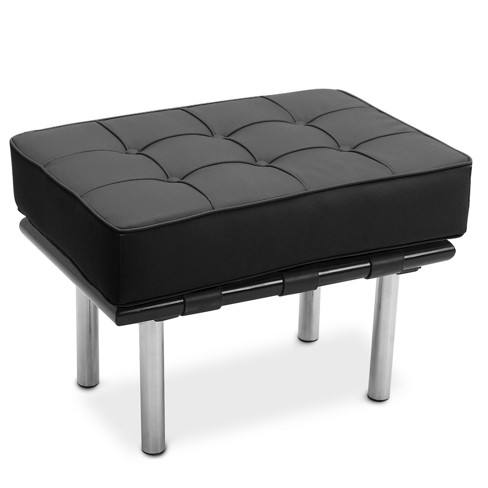  Buy Footstool Upholstered in Polyurethane - Barcel Black 15424 - in the UK