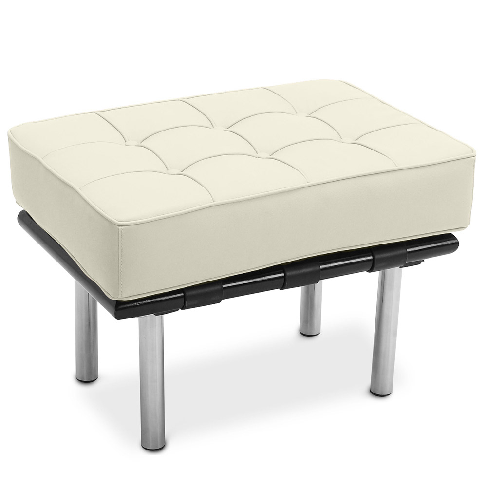  Buy Footstool Upholstered in Polyurethane - Barcel Ivory 15424 - in the UK