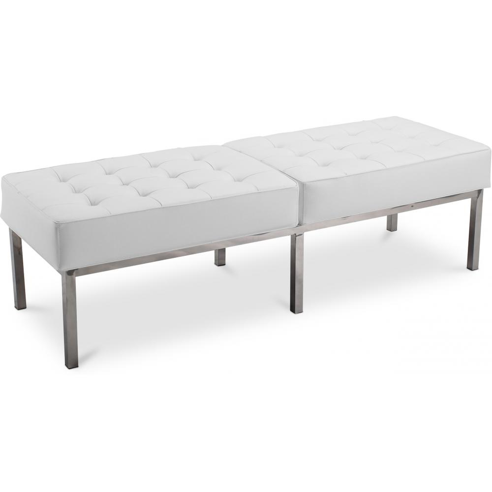  Buy Bench Upholstered in Leather - 3 Seats - Knoll White 13217 - in the UK