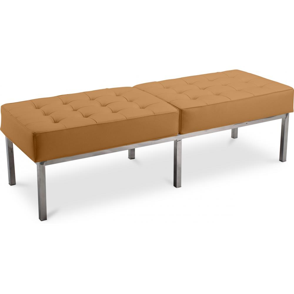  Buy Bench Upholstered in Leather - 3 Seats - Knoll Light brown 13217 - in the UK