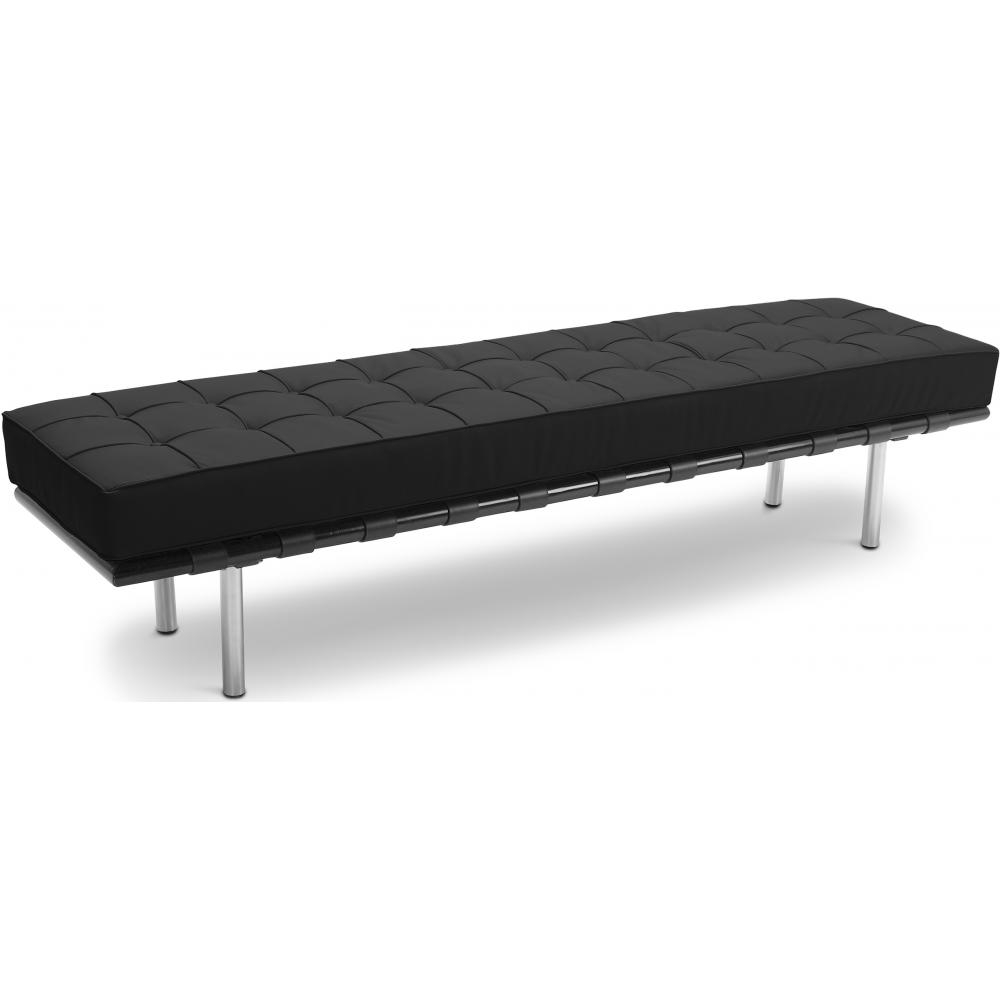 Buy Bench Upholstered in Leather - 3 Seats - Town  Black 13223 - in the UK