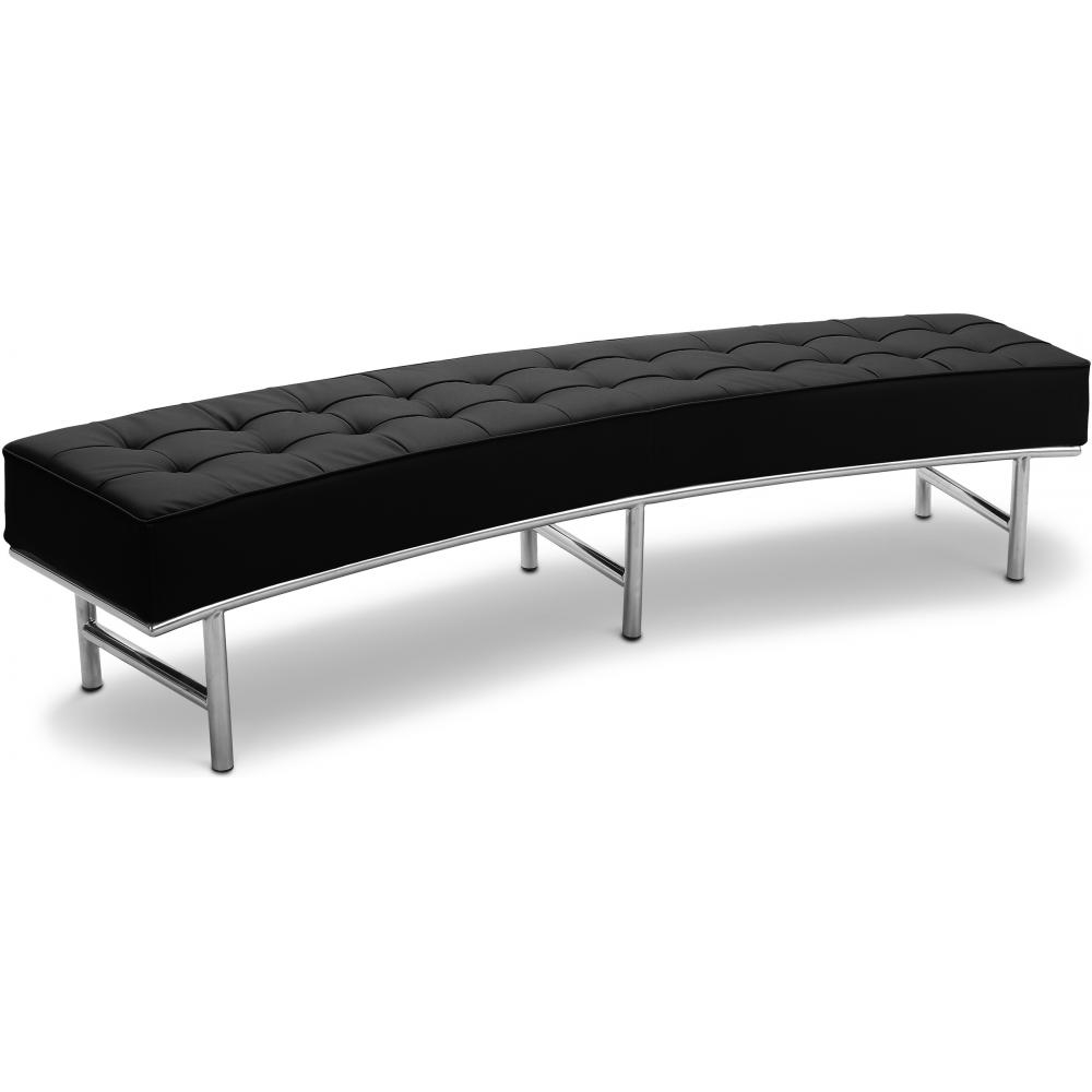  Buy Curved Bench - Upholstered in Faux Leather - Karlo Black 13700 - in the UK
