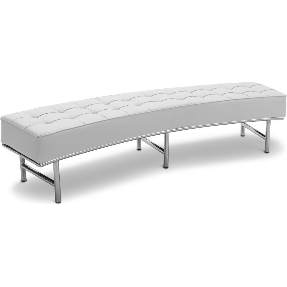  Buy Curved Bench - Upholstered in Faux Leather - Karlo White 13700 - in the UK