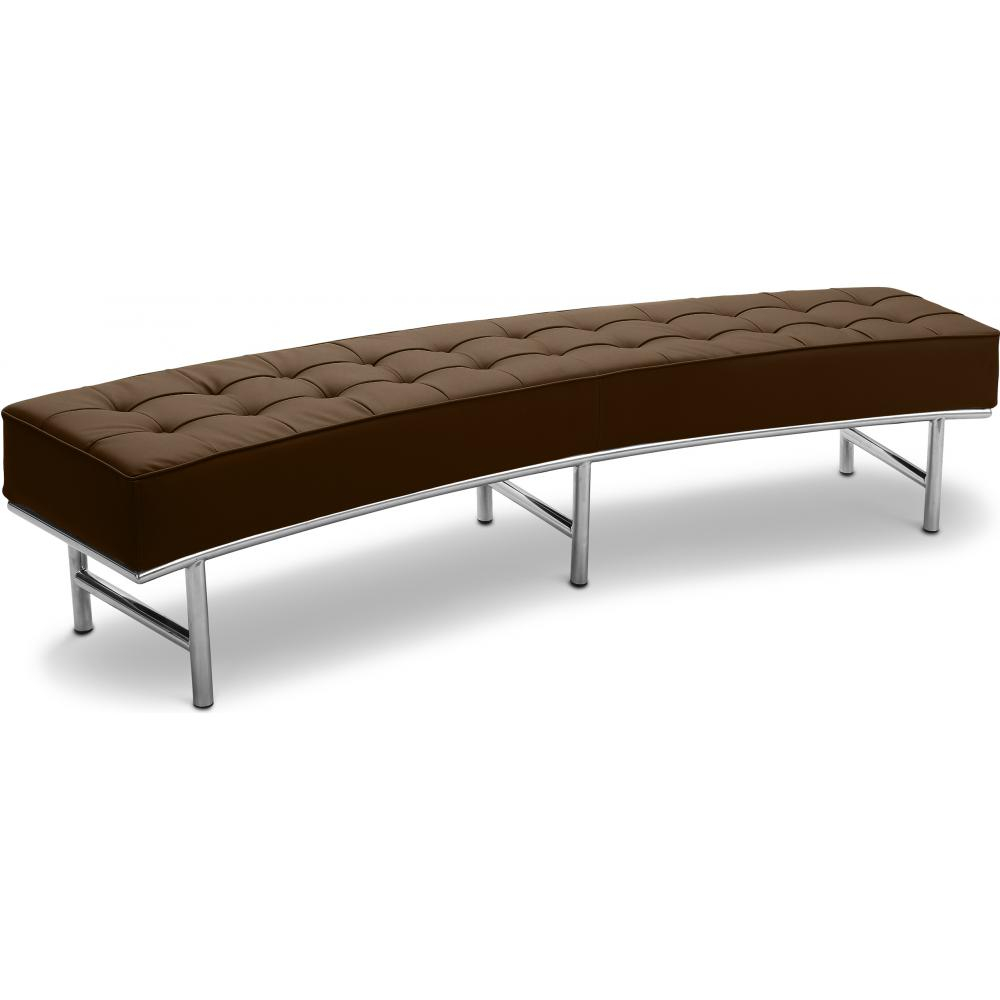  Buy Curved Bench - Upholstered in Faux Leather - Karlo Brown 13700 - in the UK