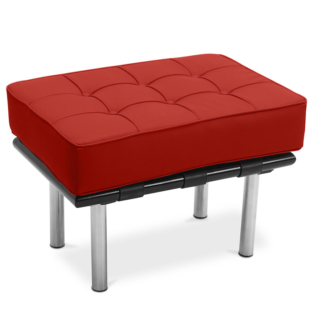  Buy Leather-upholstered Footstool - Barcel Red 15425 - in the UK
