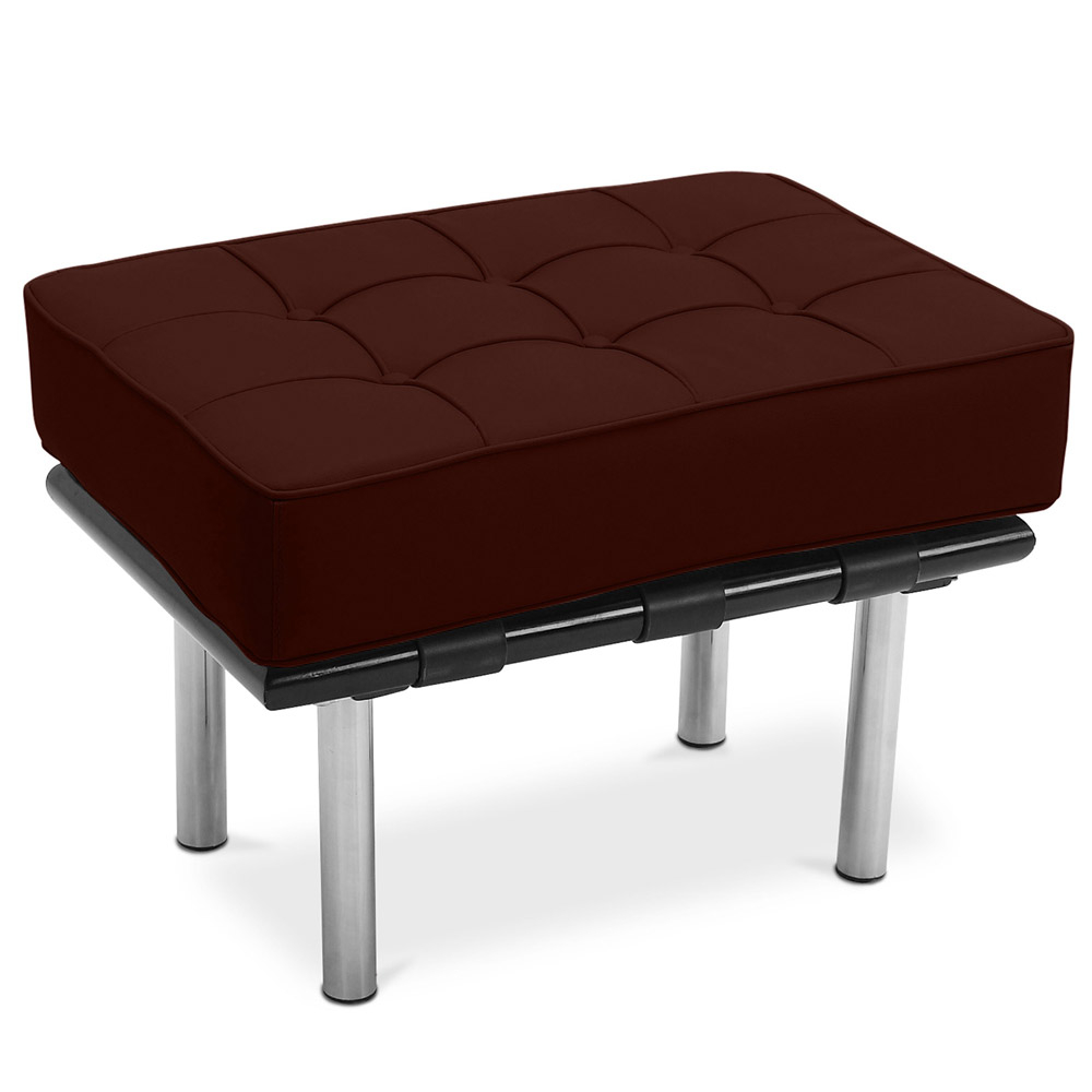  Buy Leather-upholstered Footstool - Barcel Chocolate 15425 - in the UK