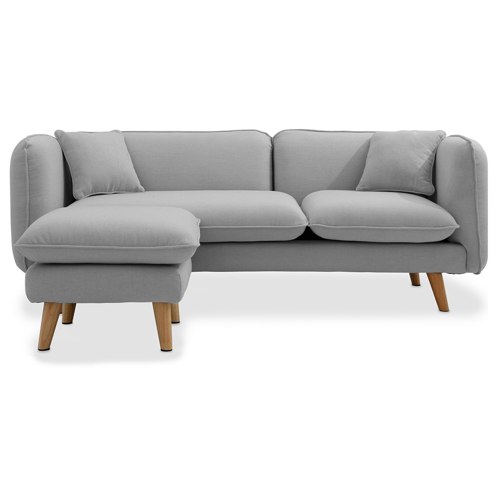  Buy Linen Upholstered Chaise Lounge - Scandinavian Style - Vriga Light grey 58759 - in the UK