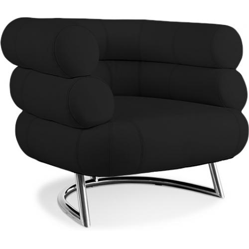  Buy Design Armchair - Upholstered in Leather - Bivendun Black 16501 - in the UK