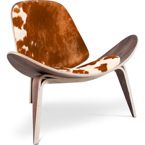  Buy Design Armchair - Scandinavian Style - Upholstered in Pony - Lucy Brown pony 16775 - in the UK
