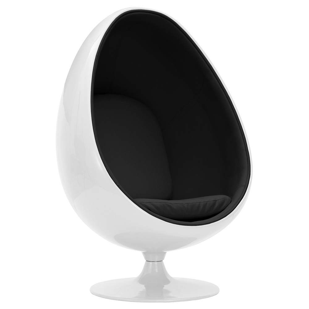  Buy Egg Design Armchair - Upholstered in Fabric - Eny Black 13192 - in the UK