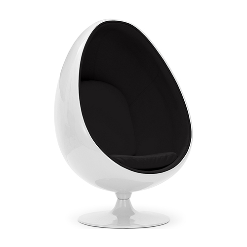  Buy Egg-shaped designer armchair - Faux leather upholstery - Eny Black 13193 - in the UK
