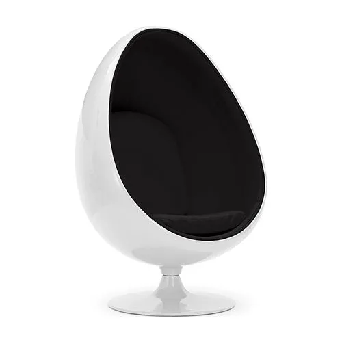 Egg-shaped designer armchair - Faux leather upholstery - Eny image 8
