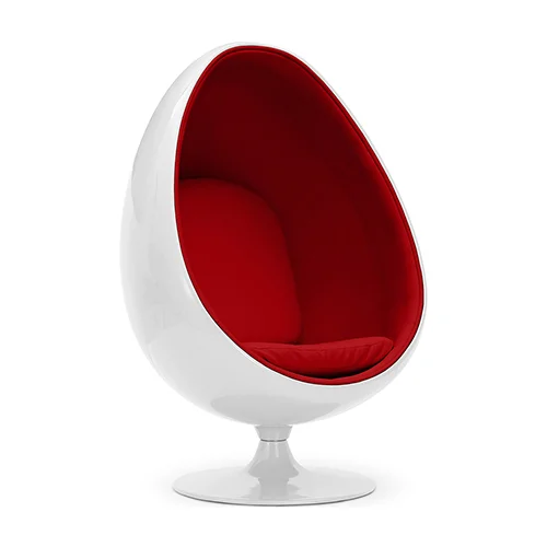 Egg-shaped designer armchair - Faux leather upholstery - Eny image 8
