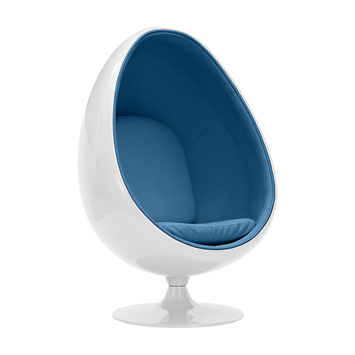  Buy Egg-shaped designer armchair - Faux leather upholstery - Eny Dark blue 13193 - in the UK