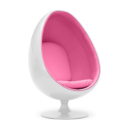  Buy Egg-shaped designer armchair - Faux leather upholstery - Eny Pink 13193 - in the UK