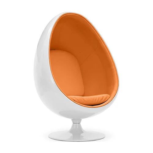 Egg-shaped designer armchair - Faux leather upholstery - Eny image 8