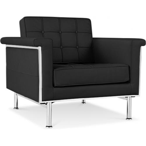  Buy Armchair with armrests - Upholstered in leather - Town Black 13181 - in the UK