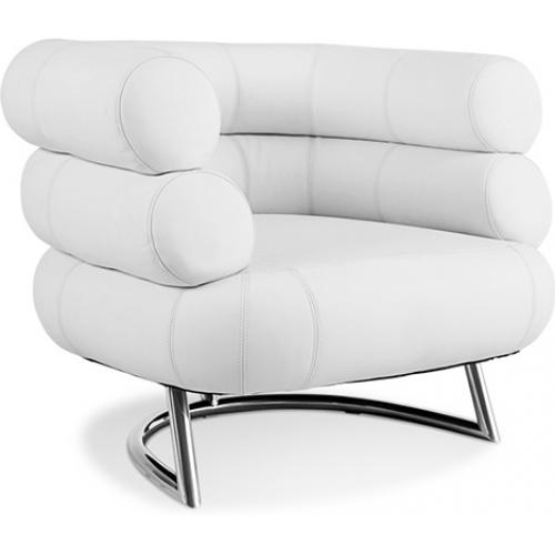  Buy Design Armchair - Upholstered in Leather - Bivendun White 16501 - in the UK