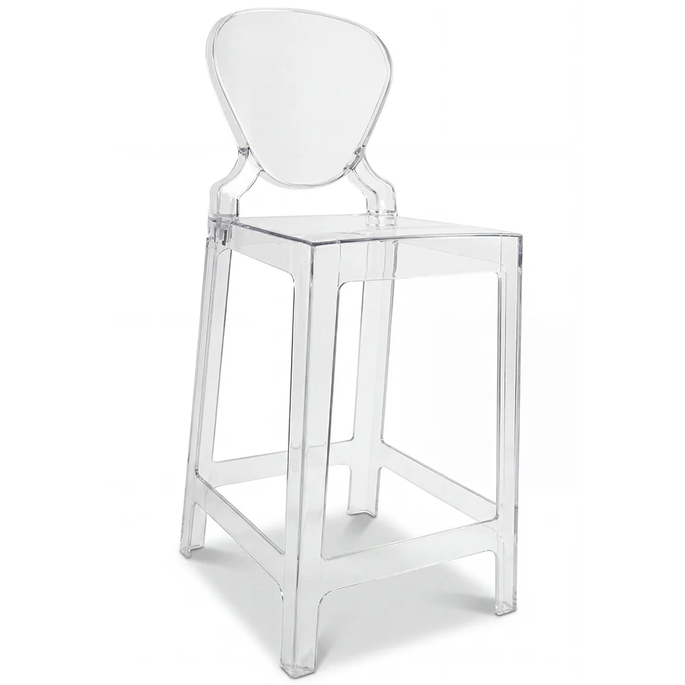 Bar Stool with Backrest - Transparent Design - 65cm - Victoria Queen image 8